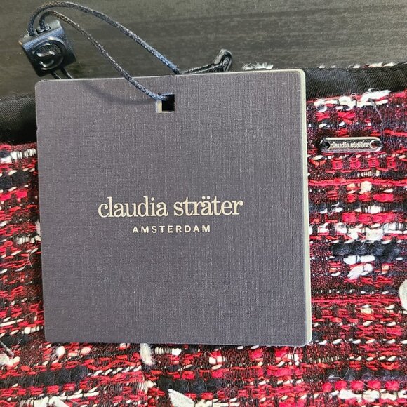 Claudia Strater Amsterdam Tweed A-line Skirt in Red Print 38 EU 6 US NWT - Picture 3 of 9